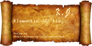 Klementis Júlia névjegykártya